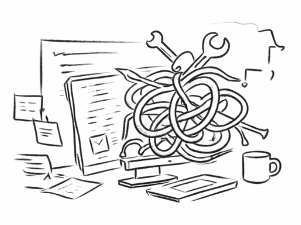 Ilustrație: arhitectură încâlcită